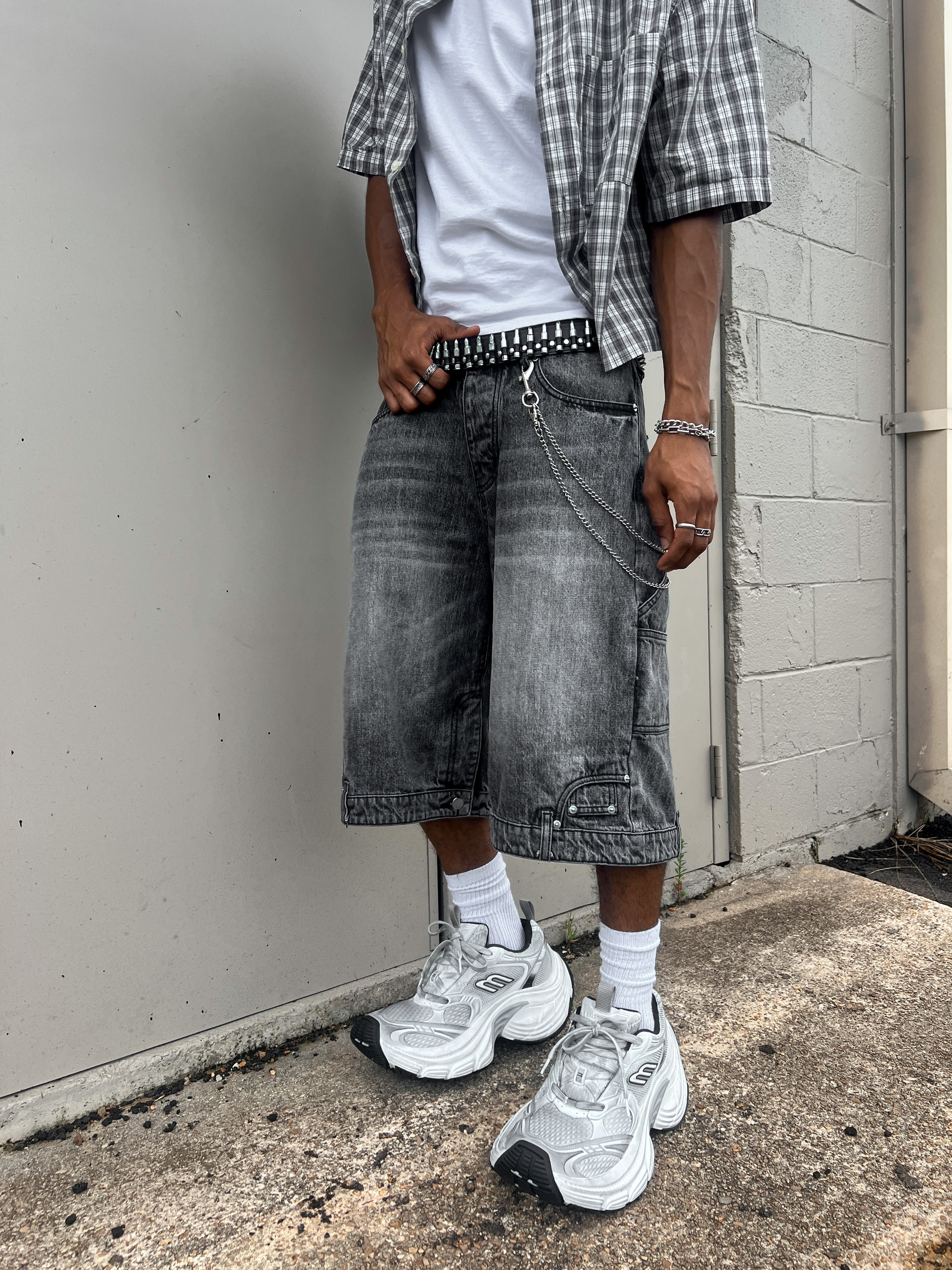 MIRRORED JORTS (BLACK)