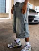 MIRRORED JORTS (BLUE)
