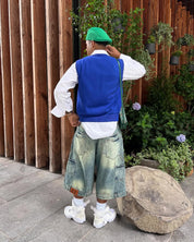 MIRRORED JORTS (BLUE)