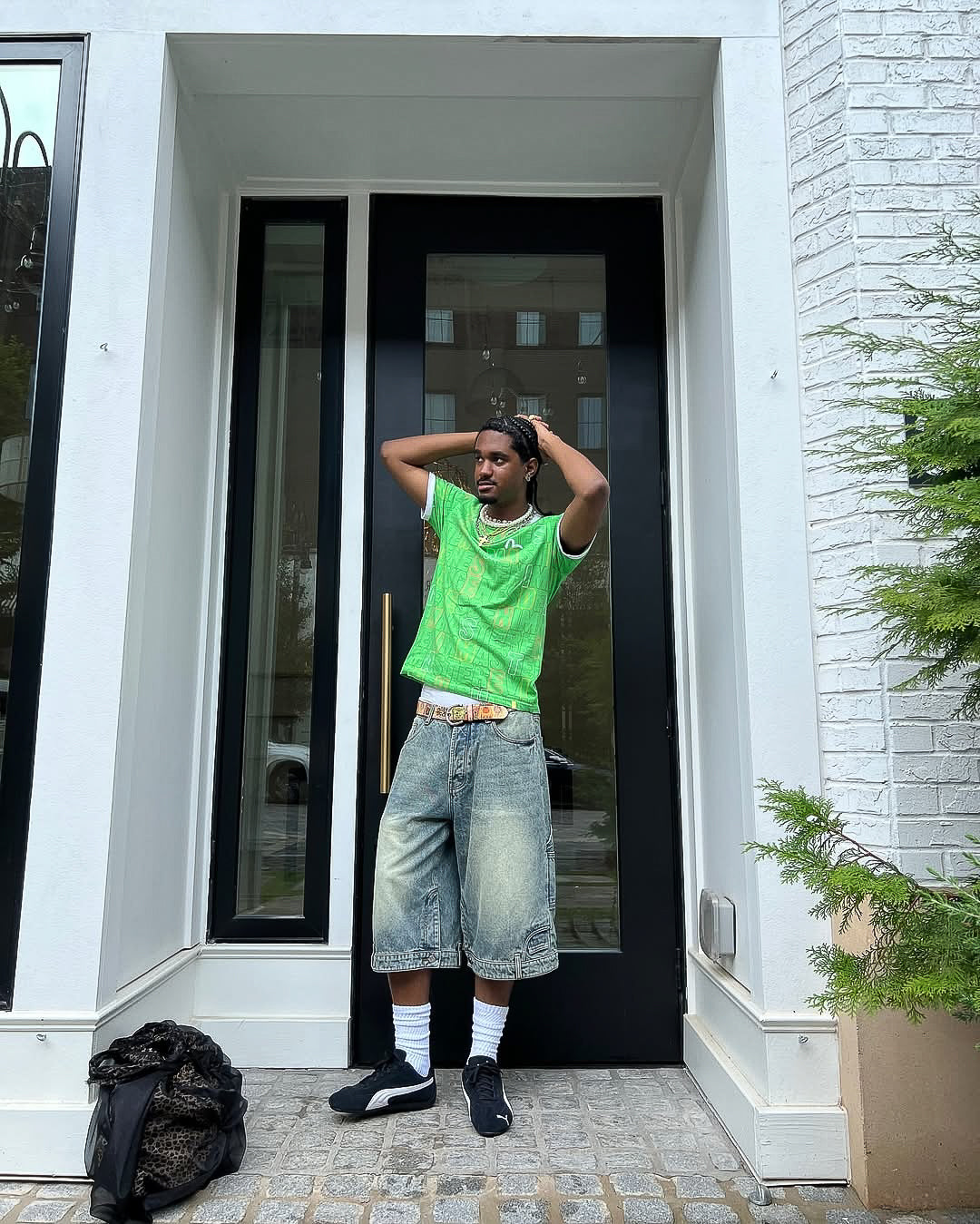 MIRRORED JORTS (BLUE)